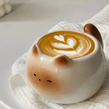 Siamese Cat Ceramic Coffee Cup Creative Design Girl Water Cup High