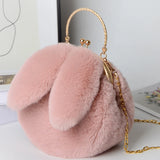 Cute Plush Rabbit Crossbody Bags for Women Korean Version Cute Purses