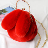 Cute Plush Rabbit Crossbody Bags for Women Korean Version Cute Purses