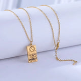 Dawapara Tarot Cards Necklace Women Stainless Steel Necklace Wealth