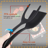 New 2 in 1 Grip Flip Spatula Tongs Egg Flipper Spatula Nylon Non Stick