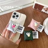 Cute Cushion Shape Mobile Phone Holder Soft Cover Air Cushion Finger