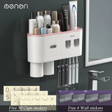 MENGNI-Magnetic Adsorption Inverted Toothbrush Holder Wall -Automatic