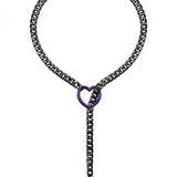 Heart O-ring slip chain for women punk rock necklace stainless steel