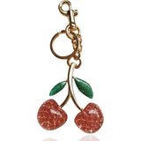 Cherry Bag Charm, Cute Keychain with Metal Key Ring and Clip, Cherry