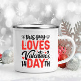 Love Heart Printed Camping Mug Valentine Party Juice Milk Cup Coffee