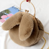 Cute Plush Rabbit Crossbody Bags for Women Korean Version Cute Purses