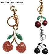 Cherry Bag Charm, Cute Keychain with Metal Key Ring and Clip, Cherry