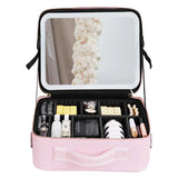 Smart LED Cosmetic Case with Mirror Cosmetic Bag Travel Makeup Bags