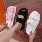 Soft Cotton Slippers For Men Women Antumn Winter Warm Flat Sandals