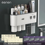 MENGNI-Magnetic Adsorption Inverted Toothbrush Holder Wall -Automatic