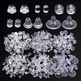 200-2000pcs/lot Clear Soft Silicone Rubber Earring Back Stoppers For