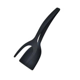 New 2 in 1 Grip Flip Spatula Tongs Egg Flipper Spatula Nylon Non Stick