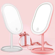 TSHOU60  LED Lights Desktop Makeup Mirror USB Chargeable 180 Free