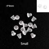 200-2000pcs/lot Clear Soft Silicone Rubber Earring Back Stoppers For