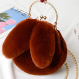 Cute Plush Rabbit Crossbody Bags for Women Korean Version Cute Purses