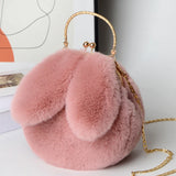 Cute Plush Rabbit Crossbody Bags for Women Korean Version Cute Purses