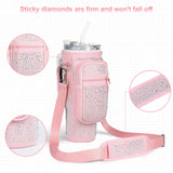 Bling Diamond Water Bottle Carrying Bag for Stanley 40 oz with Card