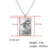 Dawapara Tarot Cards Necklace Women Stainless Steel Necklace Wealth