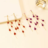 Temperamental Woman 2024 Trendy Multicolour Rose Flower Earrings Alloy