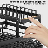 2024 Dish Drying Rack Kitchen Adjustable Stainless Steel 2 Tier Plates