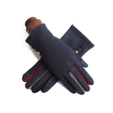 Fashion Women Winter Warm Suede Leather Touch Screen Glove Female Faux