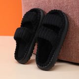 Soft Cotton Slippers For Men Women Antumn Winter Warm Flat Sandals