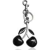 Cherry Bag Charm, Cute Keychain with Metal Key Ring and Clip, Cherry