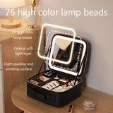 Smart LED Cosmetic Case with Mirror Cosmetic Bag Travel Makeup Bags