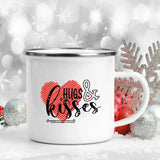 Love Heart Printed Camping Mug Valentine Party Juice Milk Cup Coffee